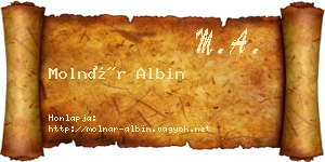 Molnár Albin névjegykártya